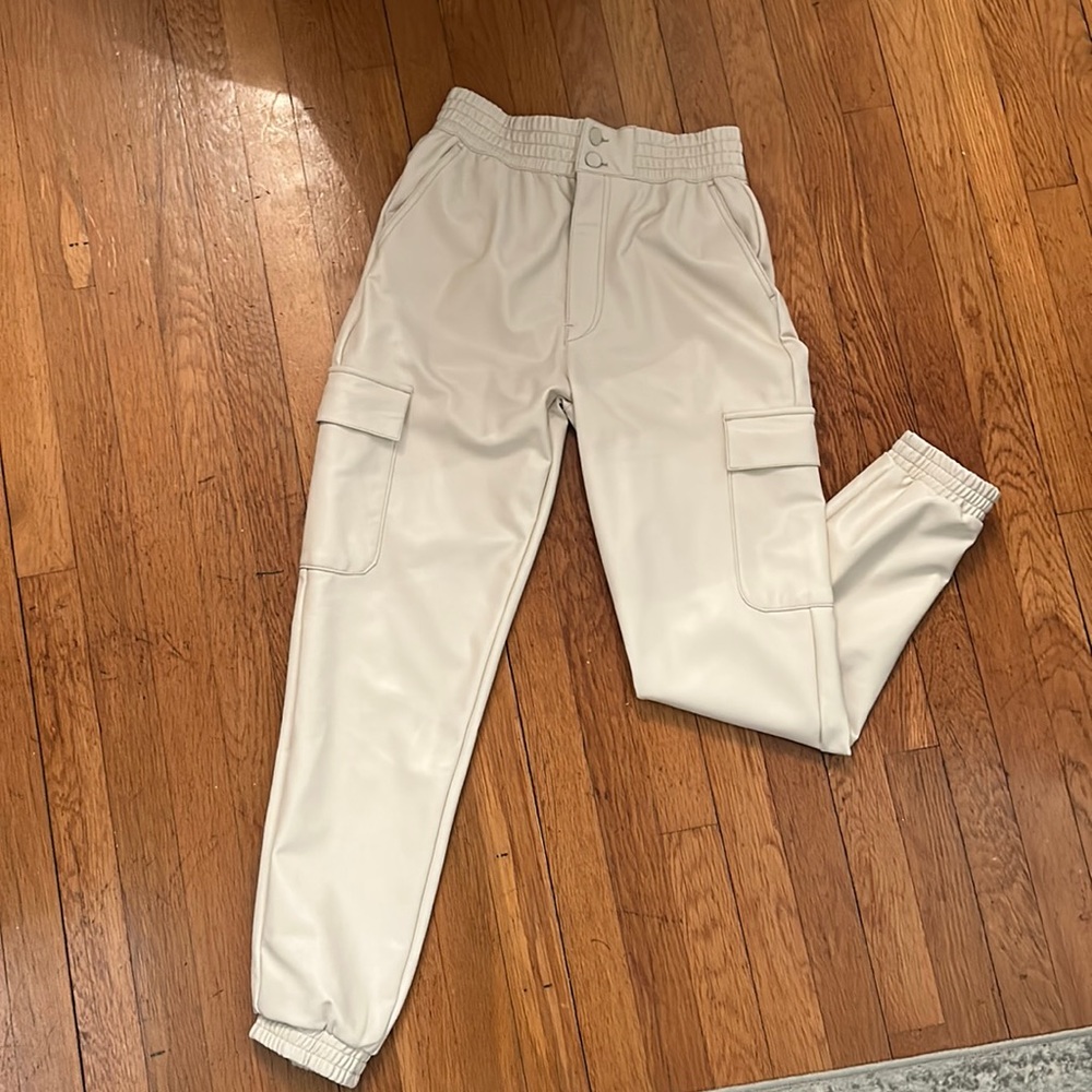 Abercrombie leather joggers size small/tall